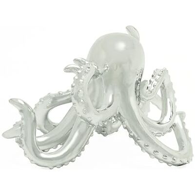 Deco 79 polysten silver octopus, 12 tum W/7 tum H Deco 79 polysten silver octopus, 12 tum W/7 tum H