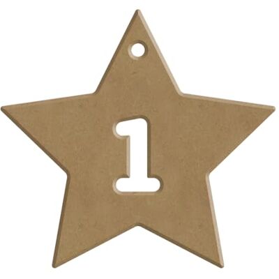 GOMILLE 24 stjärnor adventskalender 6 mm PEFC-certifierad 100% juldekoration i trä GOMILLE 24 stjärnor adventskalender 6 mm PEFC-certifierad 100% juldekoration i trä