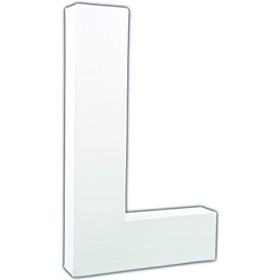 décopatch AC711Cpack Un Lot de 3 supports en papier blanc mâché 3x12x20,5 cm, Lettre L décopatch AC711Cpack Un Lot de 3 supports en papier blanc mâché 3x12x20,5 cm, Lettre L