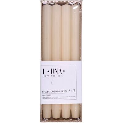 DONAU HOME Set långa stavljus räffla/kräm, beige/4 stycken/30 x Ø 2,25 cm oparfymerat/ribbade stavljus/taveljus för dekoration i vardagsrummet, badrum/10 timmars brinntid DONAU HOME Set långa stavljus räffla/kräm, beige/4 stycken/30 x Ø 2,25 cm oparfymerat/ribbade stavljus/taveljus för dekoration i vardagsrummet, badrum/10 timmars brinntid