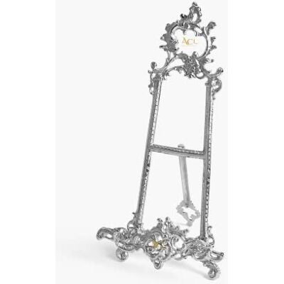 Assorted Collections ACL Silver staffli visningsstativ för art déco, målningar, bilder, dekorativa tallrikar, bröllopsskyltar, menystativ, heminredning krom bildstativ 40 cm Assorted Collections ACL Silver staffli visningsstativ för art déco, målningar, bilder, dekorativa tallrikar, bröllopsskyltar, menystativ, heminredning krom bildstativ 40 cm