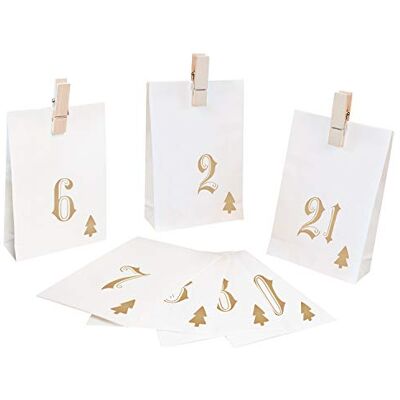 pajoma adventskalender, enkel, 1 x 24 påsar för fyllning, inkl. Pinnar, jul pajoma adventskalender, enkel, 1 x 24 påsar för fyllning, inkl. Pinnar, jul