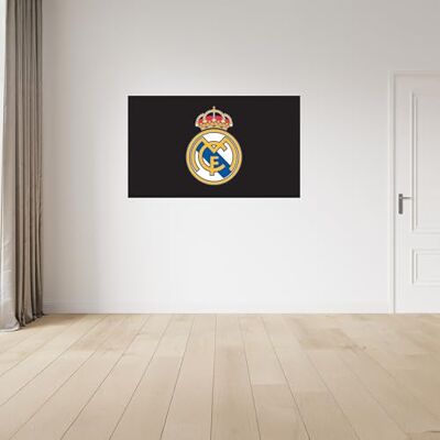 fan decor Licensierad dekor Real Madrid vinyl väggklistermärke – liten (65 cm (b) x 40 cm (h) – fullfärgsvapen på märket svart fan decor Licensierad dekor Real Madrid vinyl väggklistermärke – liten (65 cm (b) x 40 cm (h) – fullfärgsvapen på märket svart