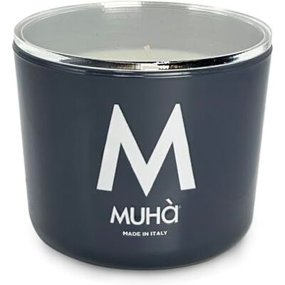 MUHA' doftljus i grått glas, doft av bomullsblommor, parfym, rumsdoft, 500 g storlek MUHA' doftljus i grått glas, doft av bomullsblommor, parfym, rumsdoft, 500 g storlek
