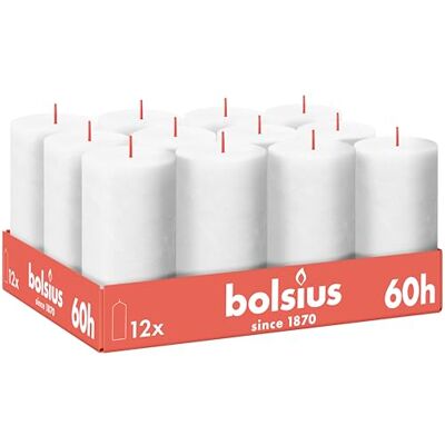 bolsius – rustik ljus – vitt – 12 stycken – 13 cm – dekorativa ljus – innehåller naturligt växtvax – utan palmolja bolsius – rustik ljus – vitt – 12 stycken – 13 cm – dekorativa ljus – innehåller naturligt växtvax – utan palmolja