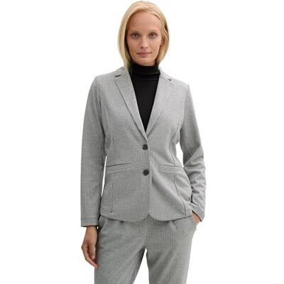 TOM TAILOR damblazer, 36989 – vit svart mini pepita, XXL TOM TAILOR damblazer, 36989 – vit svart mini pepita, XXL