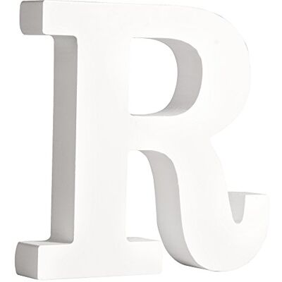 Rayher 62669000 MDF bokstav R, vit, 11 cm, tjocklek 2 cm, 3D-bokstäver trä, träbokstäver stora Rayher 62669000 MDF bokstav R, vit, 11 cm, tjocklek 2 cm, 3D-bokstäver trä, träbokstäver stora