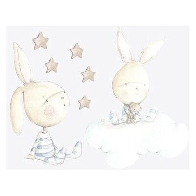 Sueños de Cigüeña Twin Rabbit Väggklistermärke Sueños de Cigüeña Twin Rabbit Väggklistermärke