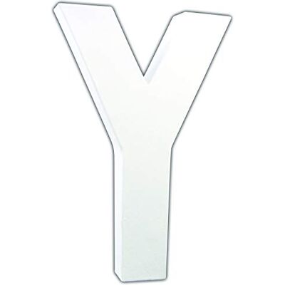 décopatch AC724Cpack Un Lot de 3 supports en papier blanc mâché 3x14x20,5 cm, Lettre Y décopatch AC724Cpack Un Lot de 3 supports en papier blanc mâché 3x14x20,5 cm, Lettre Y