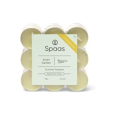 Spaas 10 X 18 Citronella-Värmeljus, ± 4,5 Timmar – Pistaschgrön – Asiatisk Trädgård Spaas 10 X 18 Citronella-Värmeljus, ± 4,5 Timmar – Pistaschgrön – Asiatisk Trädgård