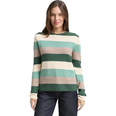 TOM TAILOR damtröja, 39986 – Grön blockremsa, XL TOM TAILOR damtröja, 39986 – Grön blockremsa, XL