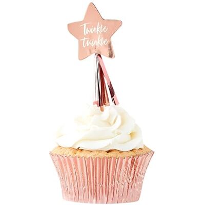 Ginger Ray Ingefära Ray Ros Guld Foiled Twinkle Star Baby Shower Party Cupcake Toppers 12-pack Ginger Ray Ingefära Ray Ros Guld Foiled Twinkle Star Baby Shower Party Cupcake Toppers 12-pack