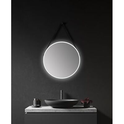Talos Dekorativ rund väggspegel med indirekt LED-belysning i vit matt Ø 50 cm Talos Dekorativ rund väggspegel med indirekt LED-belysning i vit matt Ø 50 cm