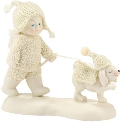 Department 56 Snowbabies porslin figur hundvåg, 11,4 cm, vit Department 56 Snowbabies porslin figur hundvåg, 11,4 cm, vit