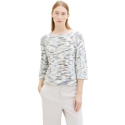 TOM TAILOR damtröja, 34924 – blå flerfärgad tapeyarn, XL TOM TAILOR damtröja, 34924 – blå flerfärgad tapeyarn, XL
