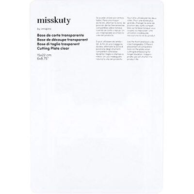 MISS KUTY Transparent skärbas Liten för Misskuty Machine 15x22x0,3cm. MISS KUTY Transparent skärbas Liten för Misskuty Machine 15x22x0,3cm.