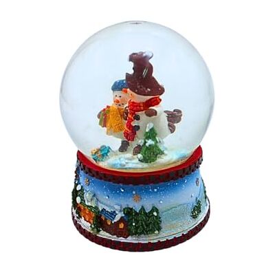 Dekohelden24 Vacker liten snöglob med snögubbe med röd halsduk, ca storlek 8,8 x 7 cm/Ø 6,5 cm Dekohelden24 Vacker liten snöglob med snögubbe med röd halsduk, ca storlek 8,8 x 7 cm/Ø 6,5 cm