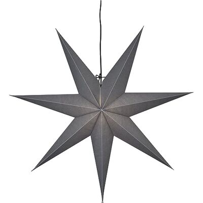 EGLO julstjärna Frozen, pappersdekoration för inomhusbruk att hänga fönsterdekoration i grått, 3D adventsstjärna, väggdekoration för vardagsrum, E14-sockel, 70 cm EGLO julstjärna Frozen, pappersdekoration för inomhusbruk att hänga fönsterdekoration i grått, 3D adventsstjärna, väggdekoration för vardagsrum, E14-sockel, 70 cm