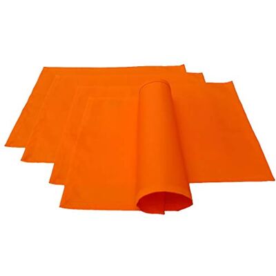 Lemos Home Bordstablett bordstabletter 4 stycken ca 46 x 36 cm av bomull, många färger (orange) Lemos Home Bordstablett bordstabletter 4 stycken ca 46 x 36 cm av bomull, många färger (orange)