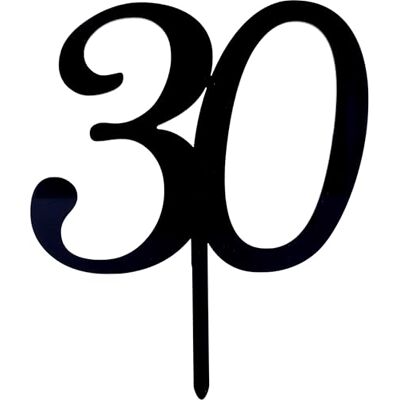 Graziano Cake Topper 30 svart Graziano Cake Topper 30 svart