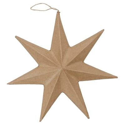 décopatch NO011Opack Un Lot de 2 supports en papier brun mâché 4,1x20x20 cm, Etoiles à suspendre décopatch NO011Opack Un Lot de 2 supports en papier brun mâché 4,1x20x20 cm, Etoiles à suspendre