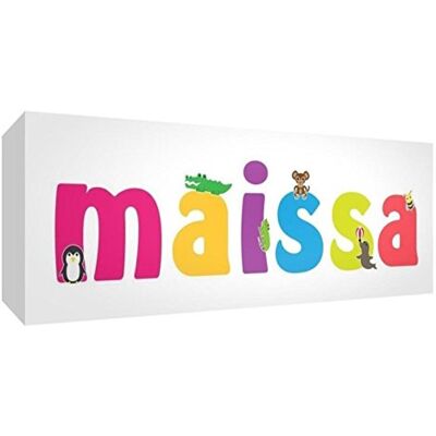 Little Helper Canvas Box Galerie förpackad med färgad frontpanel illustrativ stil med namnet flicknamn Maissa 21 x 59 x 3 cm medium Little Helper Canvas Box Galerie förpackad med färgad frontpanel illustrativ stil med namnet flicknamn Maissa 21 x 59 x 3 cm medium