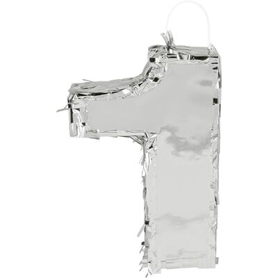 Boland Siffror Pinata, 25 x 16 x 5 cm, glänsande nummer för födelsedag och årsdag, siffra, silver, dekoration, festspel Boland Siffror Pinata, 25 x 16 x 5 cm, glänsande nummer för födelsedag och årsdag, siffra, silver, dekoration, festspel