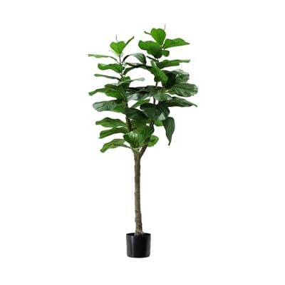 Wintem Konstgjord Lyrata Ficusväxt med 60 blad, 130 cm, kruka med naturlig mossa, dekorativ växt inomhus Wintem Konstgjord Lyrata Ficusväxt med 60 blad, 130 cm, kruka med naturlig mossa, dekorativ växt inomhus