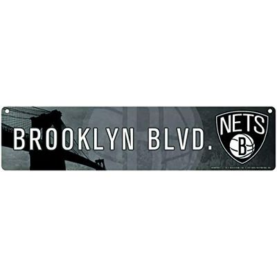 Rico Industries Fan Shop NBA 40 cm plastskylt dekor, Brooklyn Nets sporttillbehör, lagfärg, 3,75 x 16 Rico Industries Fan Shop NBA 40 cm plastskylt dekor, Brooklyn Nets sporttillbehör, lagfärg, 3,75 x 16