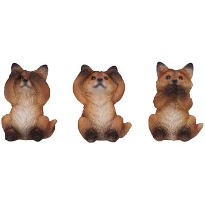 Nemesis Now Three Wise Foxes 8,5 cm, harts, brun, Three Wise Foxes, ockult rävstatyett trio set, rävgåva, gjuten i den finaste hartsen, skickligt handmålad Nemesis Now Three Wise Foxes 8,5 cm, harts, brun, Three Wise Foxes, ockult rävstatyett trio set, rävgåva, gjuten i den finaste hartsen, skickligt handmålad