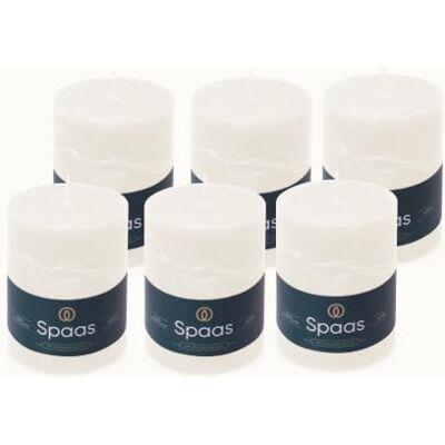 Spaas 6 Luktfria Rustika Blockljus, 80/110mm, ± 65 Trimmar, Vit Spaas 6 Luktfria Rustika Blockljus, 80/110mm, ± 65 Trimmar, Vit