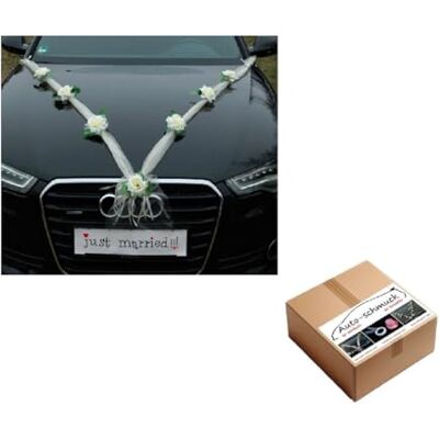 Auto-schmuck so einfach so kreativ ORGANZA M Bilsmycken Brud Par Ros Dekoration Organza M Bröllop Bil Krans (Ecru/Ecru) Auto-schmuck so einfach so kreativ ORGANZA M Bilsmycken Brud Par Ros Dekoration Organza M Bröllop Bil Krans (Ecru/Ecru)