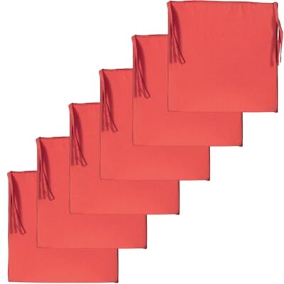 Atout Ciel Set med 6 fyrkantiga enfärgade stolsöverdrag 40 x 40 cm, terrakotta Atout Ciel Set med 6 fyrkantiga enfärgade stolsöverdrag 40 x 40 cm, terrakotta