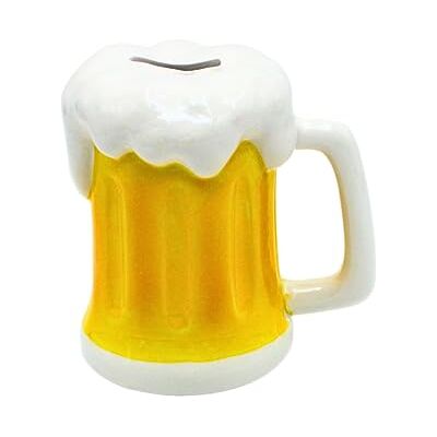 Dekohelden24 Sparbössa som ölglas – sparkanna – pengabox – ölkasse, vit – gul, storlek L/B/H ca. 14 x 13 x 14 cm Dekohelden24 Sparbössa som ölglas – sparkanna – pengabox – ölkasse, vit – gul, storlek L/B/H ca. 14 x 13 x 14 cm