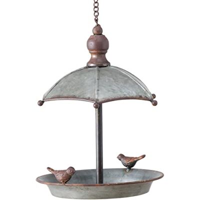 Boltze Fågelbad/fågelbad Sarina (ø 19 cm, höjd 24 cm, för att hänga i trädgård/terrass, av zink – metall) 1021698 Boltze Fågelbad/fågelbad Sarina (ø 19 cm, höjd 24 cm, för att hänga i trädgård/terrass, av zink – metall) 1021698