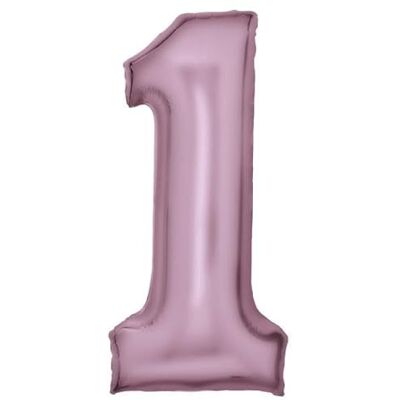 amscan Stort nummer 1 Silk Lustre pastellrosa folieballong N34 förpackad 86 cm amscan Stort nummer 1 Silk Lustre pastellrosa folieballong N34 förpackad 86 cm