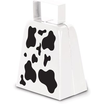 Beistle 60946 Ko-tryck Cowbell, Vit/Svart Beistle 60946 Ko-tryck Cowbell, Vit/Svart