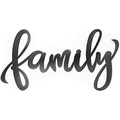 Vivegate Familjeskyltar i metall för heminredning vägg, 40 x 9,1 cm svart familjedekor skylt tungjärn lycklig familj väggkonst utskuren plakett familj väggdekor Vivegate Familjeskyltar i metall för heminredning vägg, 40 x 9,1 cm svart familjedekor skylt tungjärn lycklig familj väggkonst utskuren plakett familj väggdekor