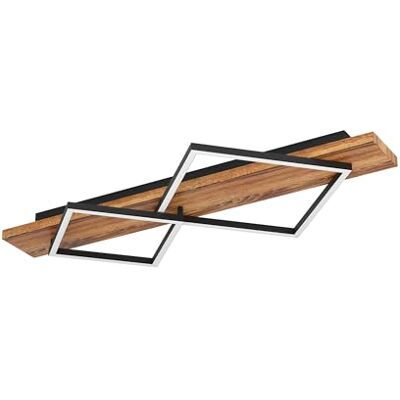 EGLO Boyal LED-taklampa, med 2 lampor vardagsrumslampa i rustikt trä och svart metall, FSC-certifierad taklampa, varmvitt ljus, 78 cm EGLO Boyal LED-taklampa, med 2 lampor vardagsrumslampa i rustikt trä och svart metall, FSC-certifierad taklampa, varmvitt ljus, 78 cm