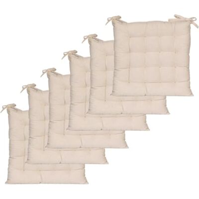 Atout Ciel Set med 6 tvåfärgade fyrkantiga stolsöverdrag, 40 x 40 cm, beige/grå Atout Ciel Set med 6 tvåfärgade fyrkantiga stolsöverdrag, 40 x 40 cm, beige/grå