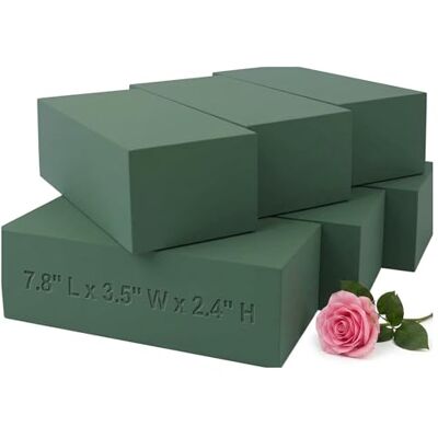 FLOFARE Förpackning med 6 blommiga skumblock för färska och konstgjorda blommor, var och en (23 cm L x 10 cm B x 7,6 cm H), torra och våta blommiga skumblock för bröllop, födelsedagar, hem, kontor och FLOFARE Förpackning med 6 blommiga skumblock för färska och konstgjorda blommor, var och en (23 cm L x 10 cm B x 7,6 cm H), torra och våta blommiga skumblock för bröllop, födelsedagar, hem, kontor och