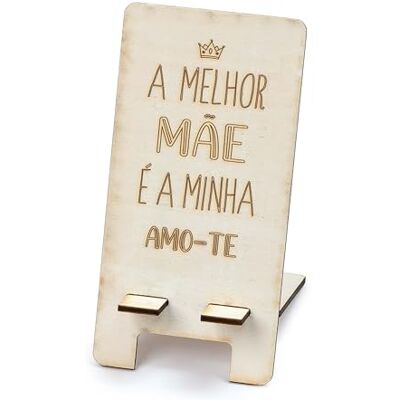 Mopec W36.7 Trä mobiltelefonhållare A Melhor Mãe 7 x 14 cm, brun, normal Mopec W36.7 Trä mobiltelefonhållare A Melhor Mãe 7 x 14 cm, brun, normal