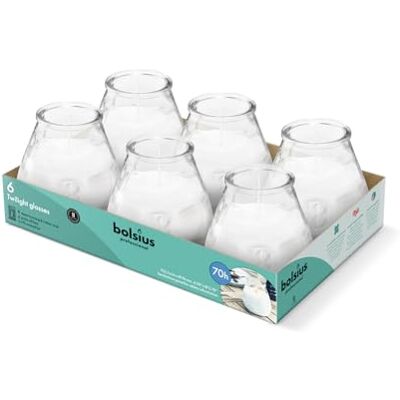 bolsius – utomhusljus – 6 delar – i glas – transparent – brinntid 8 timmar – ingen palmolja – ren bränning – bomullsveke – doftfritt bolsius – utomhusljus – 6 delar – i glas – transparent – brinntid 8 timmar – ingen palmolja – ren bränning – bomullsveke – doftfritt