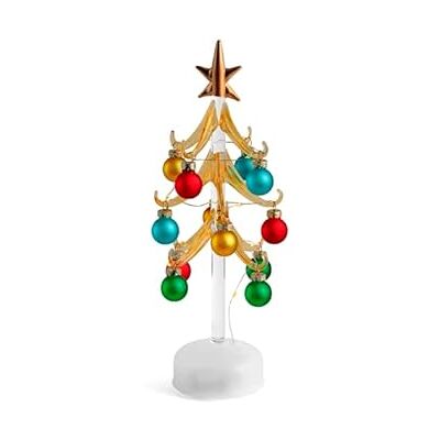 H&H jul Glasträd med Led, Höjd 25cm, Juldekoration H&H jul Glasträd med Led, Höjd 25cm, Juldekoration
