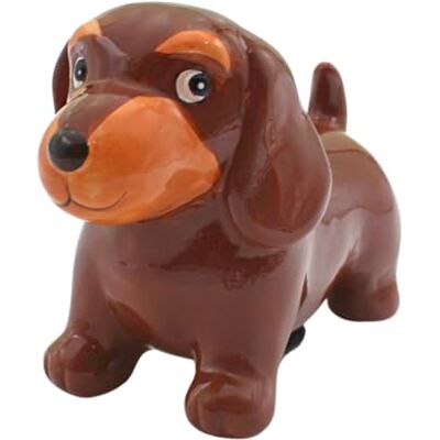 Dekohelden24 Sparbössa hund, hundsparbössa för barn, tax spargris, spargris, sparbössa, sparfigur, spardosa, spartier, spardackel, dekorativ tax med ekonomifunktion av keramik i brun, L/B/H 9 x 18 x 13 cm. Dekohelden24 Sparbössa hund, hundsparbössa för barn, tax spargris, spargris, sparbössa, sparfigur, spardosa, spartier, spardackel, dekorativ tax med ekonomifunktion av keramik i brun, L/B/H 9 x 18 x 13 cm.