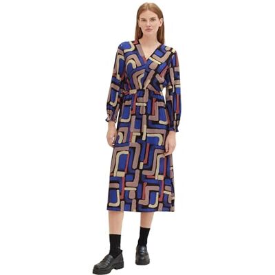 TOM TAILOR Damklänning, 33970 – svart abstrakt design, 40 TOM TAILOR Damklänning, 33970 – svart abstrakt design, 40