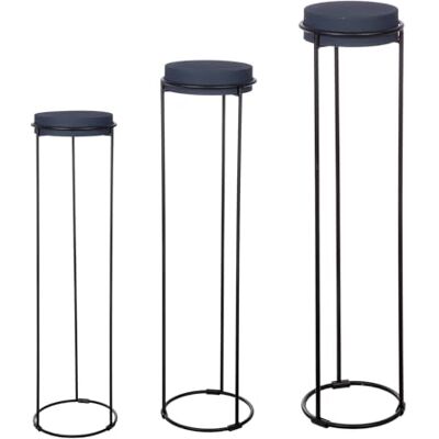 GILDE Uppsättning av 3 dekorativa pelare Leila av järn – pulverlackerad – nattblå – höjd 101 cm x ⌀ 27 cm – pelare för dekoration GILDE Uppsättning av 3 dekorativa pelare Leila av järn – pulverlackerad – nattblå – höjd 101 cm x ⌀ 27 cm – pelare för dekoration