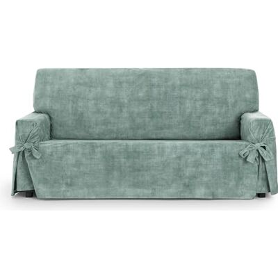 ECOMMERC3 3-sits sofföverdrag av icke-elastiskt sammetstyg – mjukt att ta på akvamarin sofföverdrag med fläckbeständig finish och passform med dekorativa slipsar ECOMMERC3 3-sits sofföverdrag av icke-elastiskt sammetstyg – mjukt att ta på akvamarin sofföverdrag med fläckbeständig finish och passform med dekorativa slipsar