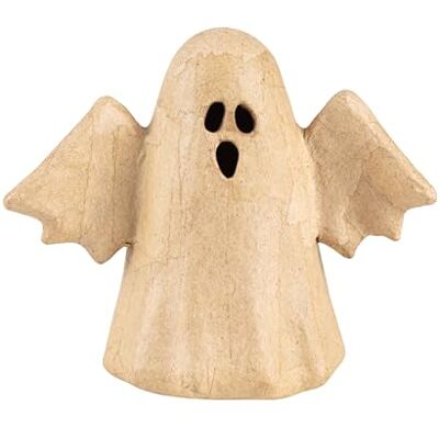 décopatch AC916C Un Grand bougeoir fantôme avec ailes en papier mâché Dimensions 16x17 cm Décoration Halloween, DIY décopatch AC916C Un Grand bougeoir fantôme avec ailes en papier mâché Dimensions 16x17 cm Décoration Halloween, DIY