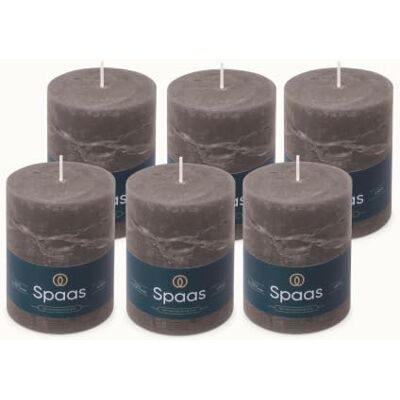 Spaas 6 Luktfria Rustika Blockljus, 80/110mm, ± 65 Trimmar, Mörkgrå Spaas 6 Luktfria Rustika Blockljus, 80/110mm, ± 65 Trimmar, Mörkgrå